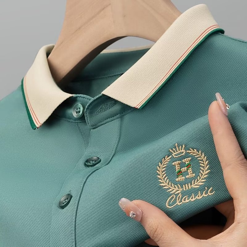Luxury Brand Designer Clothes 2025 Summer New Men's Short Sleeve Pullover Shirt New Embroidered Youth Turn-Down Collar Shirt Plus Size Casual Bus