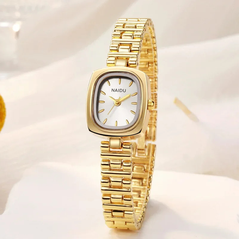 Gift Gold Watch for Women Stainless Steel Strap Quartz Wristwatches Fashion Ladies Watches Drop 260106