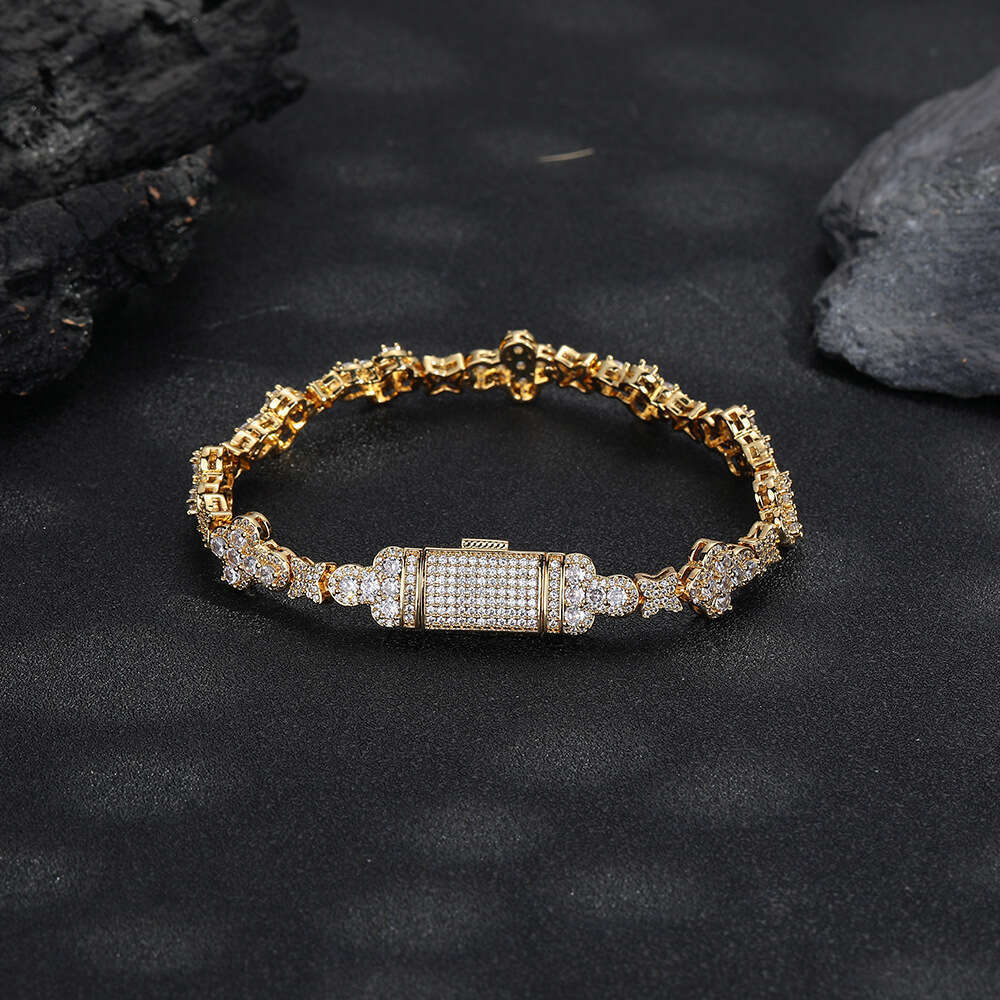 Cross-Border European And American Hip-Hop 10Mm Cross Star Zircon Unisex High-End Jewelry Collarbone Necklace