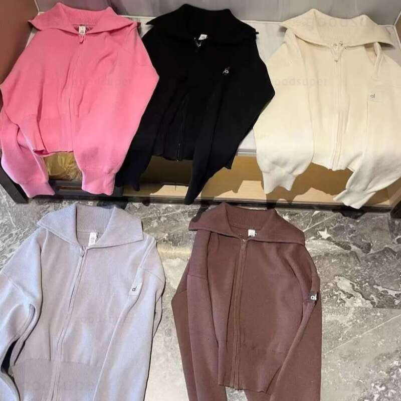 Bestseller Alonessities Sets Women Clothes Pant Jacket Sets Designer Knit Set Thick Warm Wide leg Knit Sports Pants Alonessities Jacket Women Sweatpants Sets qw1