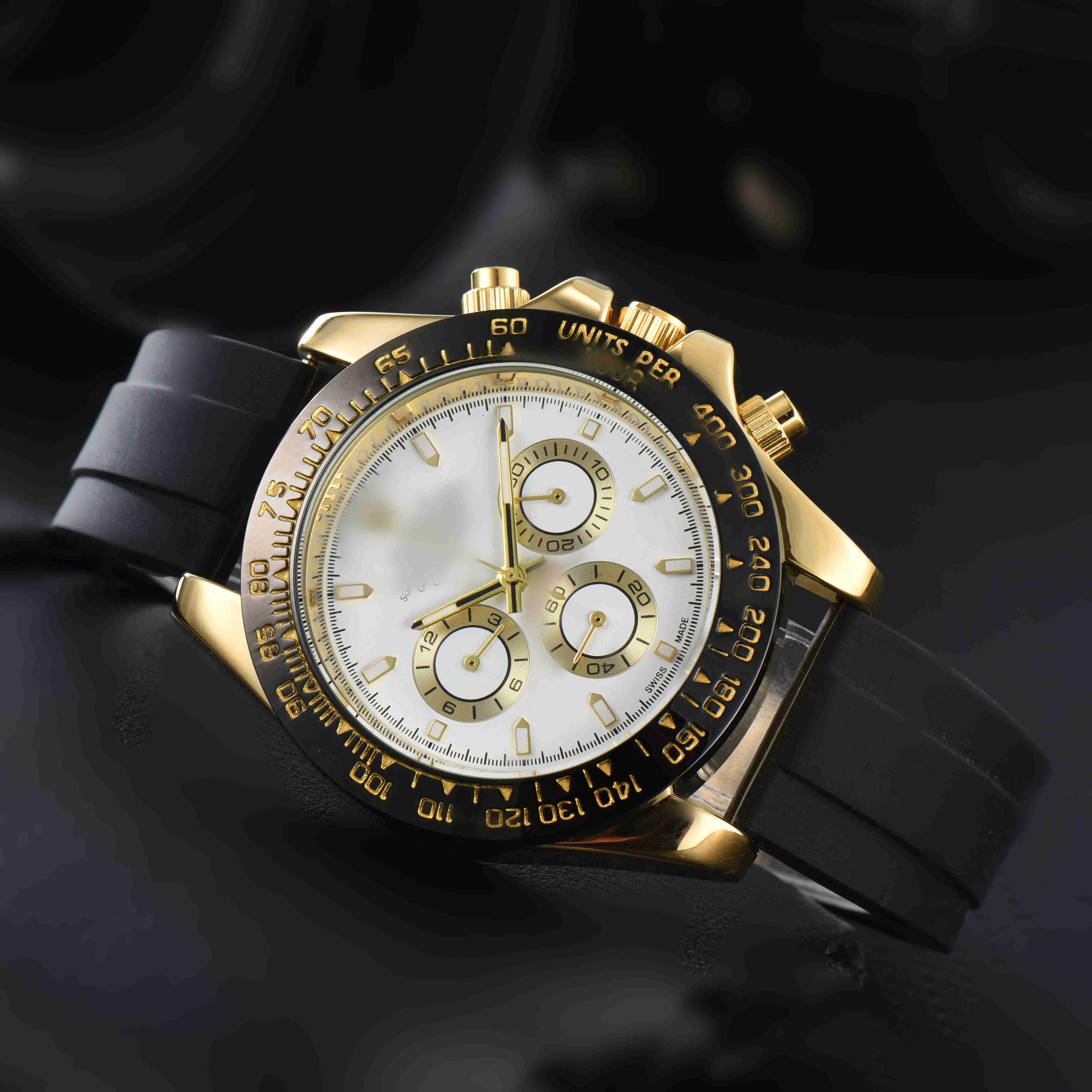 Mens DAYity TONASity Automatic quartz Movement watch multifunction Wristwatch Designers Men Watches Stainless Steel Strap Gold Wristwatches Montre de luxe 621