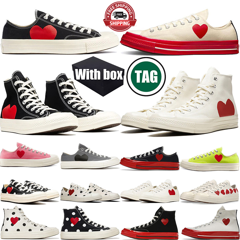 designer Canvas shoes Casual high low PLAY Black Blue White Grey Red Midsole White Bright Blue Green sports sneakers Tennis Trainers 36-45