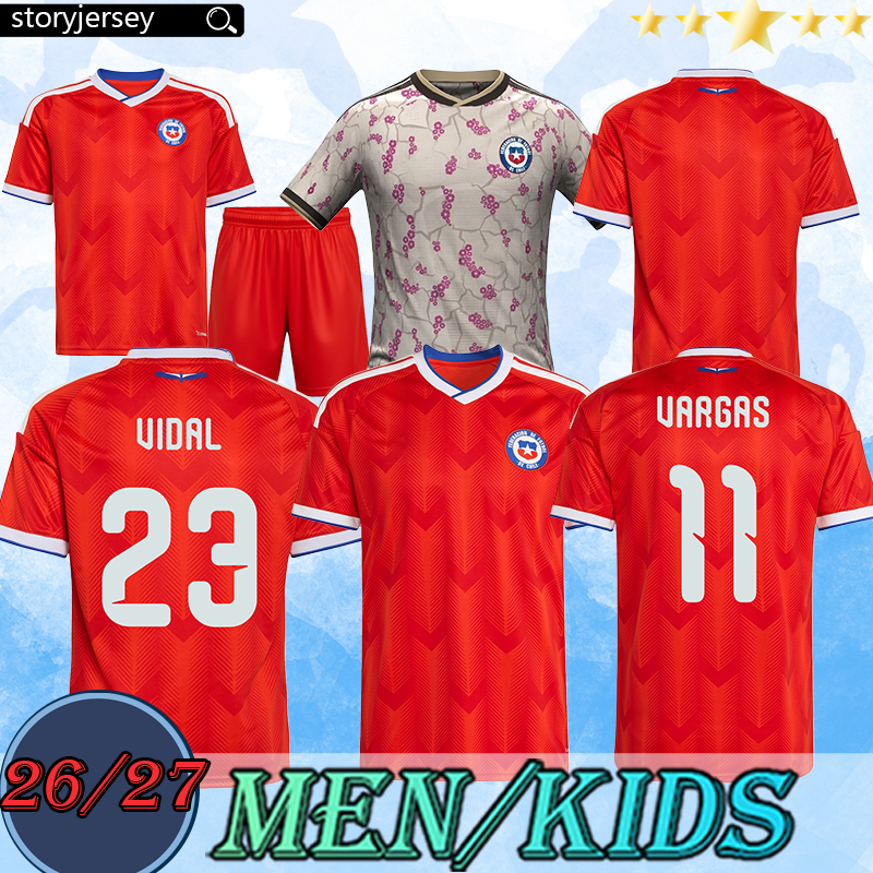 The 2026 2027 World Cup Chile national team Home Away jersey ALEXIS VARGA VIDAL MARCELINO SALAS WILLIAMS ZAMORANO Soccer Jerseys Men Kids uniforms