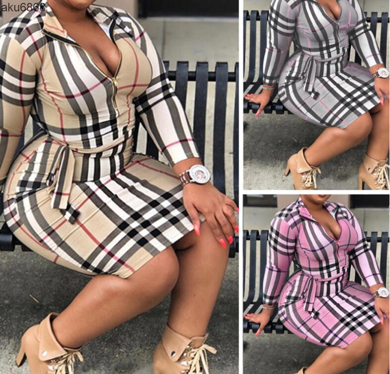 designer casual dresses plus size women dress fashion luxury classic clothing big burberrys2 burberriness sizes slim plaids skirt trendy skirts l 5xl RD9X 5J5U X4SK