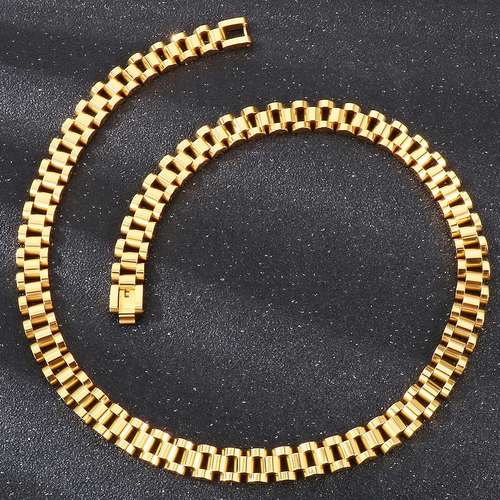 Waterproof Stainless Steel Watch Strap Chain Necklace for Men Women 10MM Width 3/5 Layer 45/50/55/60CM Long Choker Necklaces Man 251230