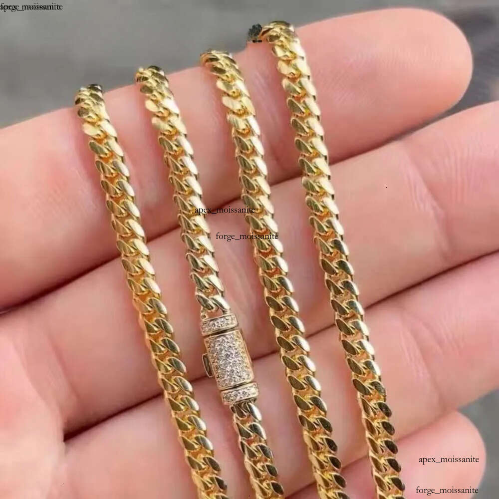 Wholesale 10K 14K 18K Solid Real Gold 8MM Cuban Link Chain Bracelet Iced Out Hip Hop Moissanite Necklace Fine Jewelry Men Women