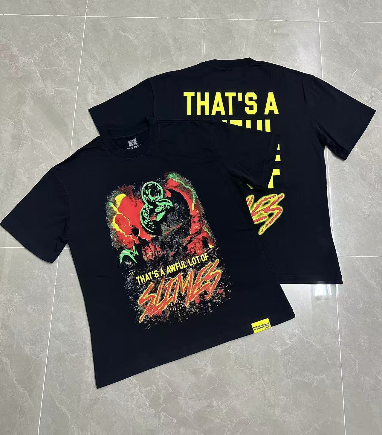 Men's T Shirts THAT'S A AWFUL LOT OF COUGH SYRUP Short Sleeve Washed Cotton T-shirt Summer High-quality Hip-hop Trend Short Sleeve Casual