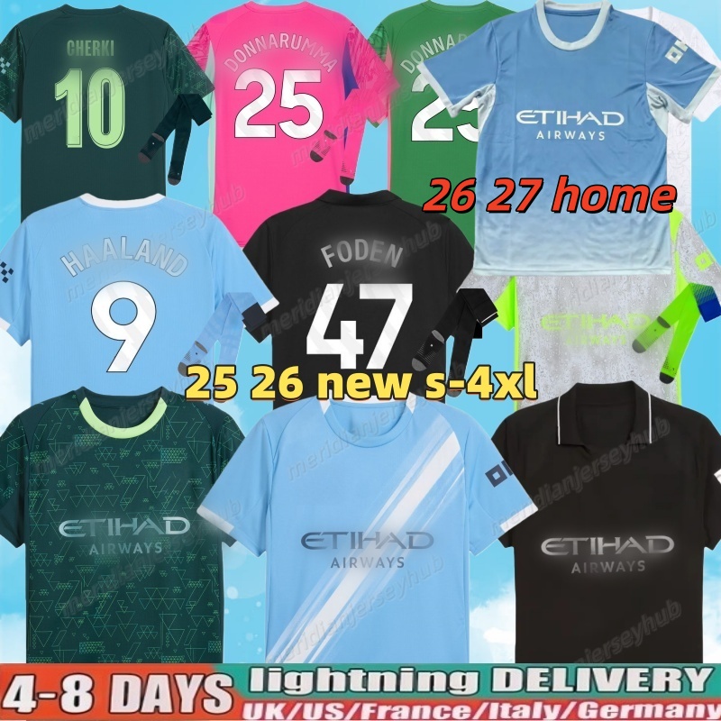 25 26 HAALAND MAN CITY soccer jerseys FODEN MARMOUSH DOKU MARMOUSH McATEE KOVACIC GVARDIOL home away DE BRUYNE MATHEUS N. football shirt men kids kits goalkeeper pink