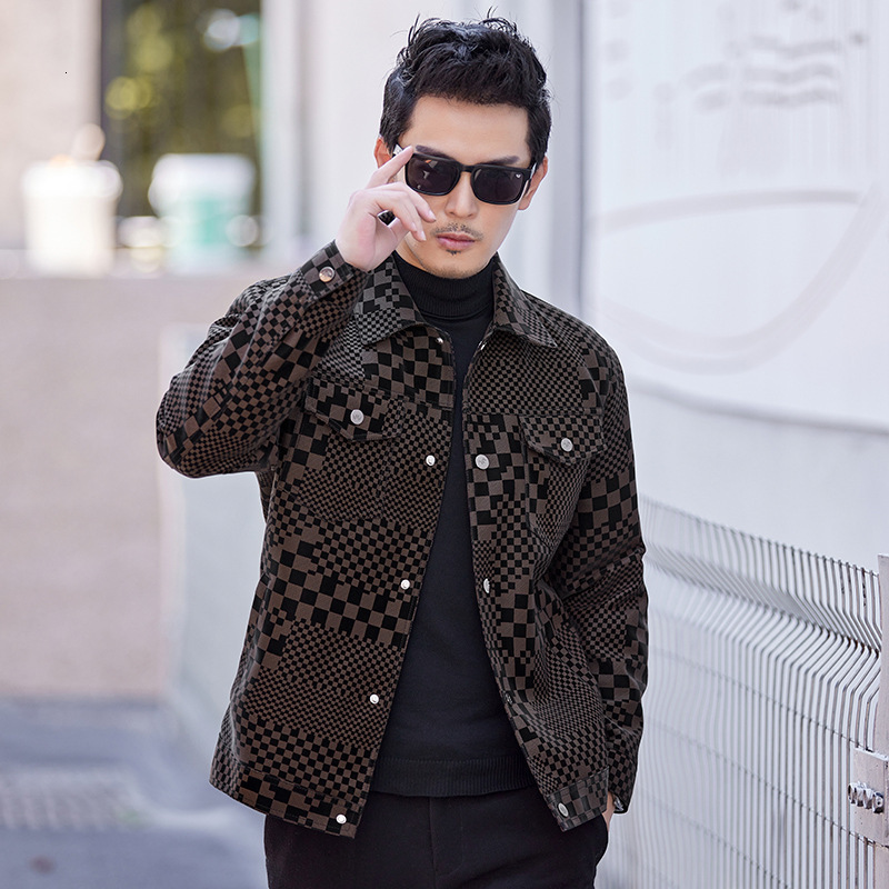 2026 New Designer Clothing Print Jacket Leather Men's Coat Top-class Business Casual Coat Fur Trend Outdoor Sports Luxury Men's Clothing
