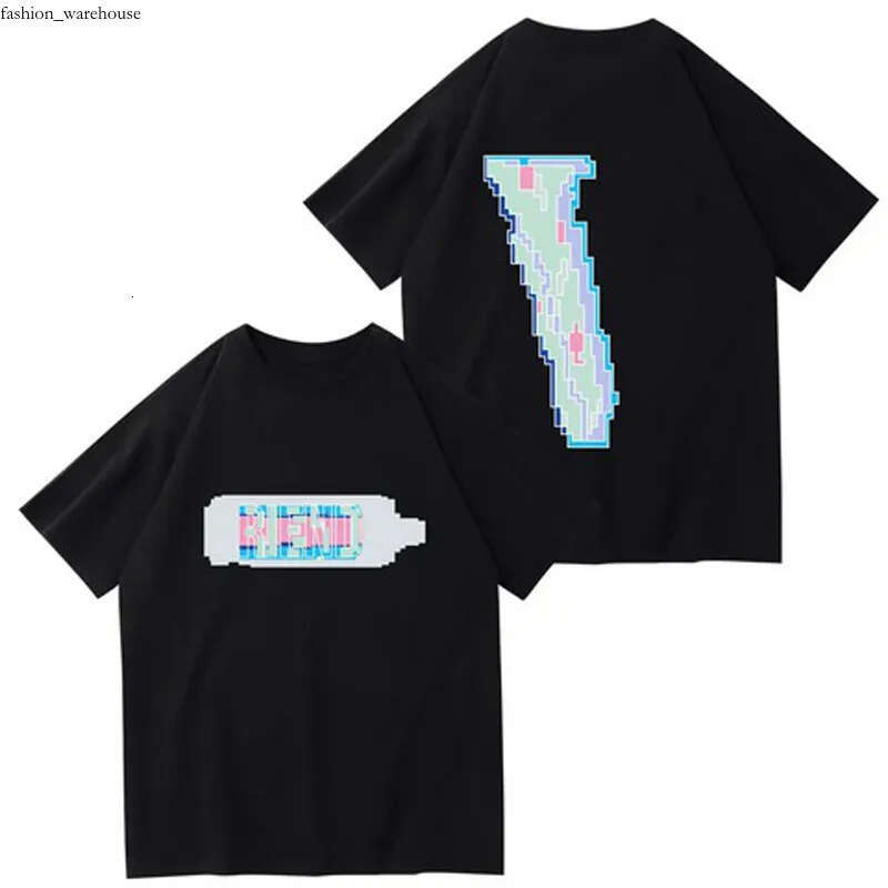 designer shirt New V Trend Men's Printed vlond T-shirt Letter Logo Haikyuu vlong long Tops Women's High Street Style vlonely Short Sleeve Pullover Loose Cotton 45a