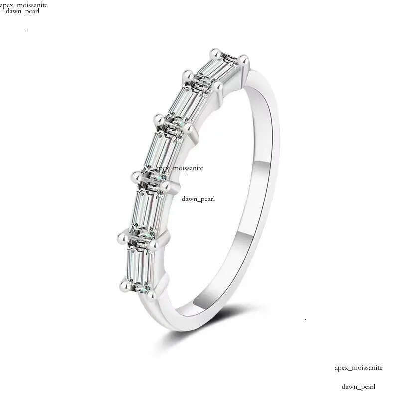 Custom Vvs Lab Grown Created Diamond Band Women Set 10K 14K 18K Solid Gold Cured Eternity Wedding Ring Fine Jewelry 00