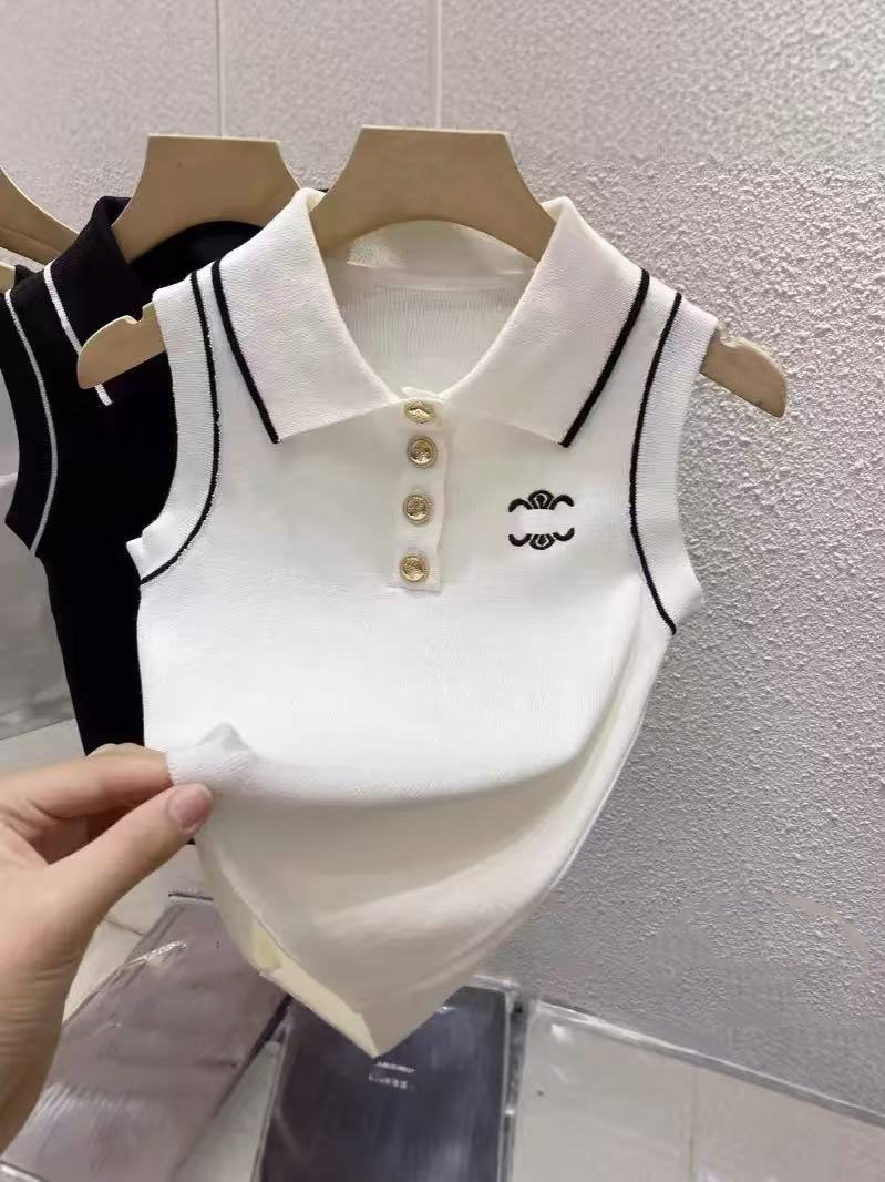 Womens Polos Womens Designer T-shirt Slim Fit Crop Top CH Embroidery Short Open Umbilical Tee Small Street Hot Girls Versatile Clothing