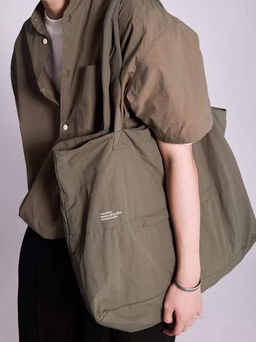 AWT22 Spring and Autumn Simple Single Shoulder Tote Bag Water-Resistant Lightweight Handheld Large Capacity Storage Commuter Bag