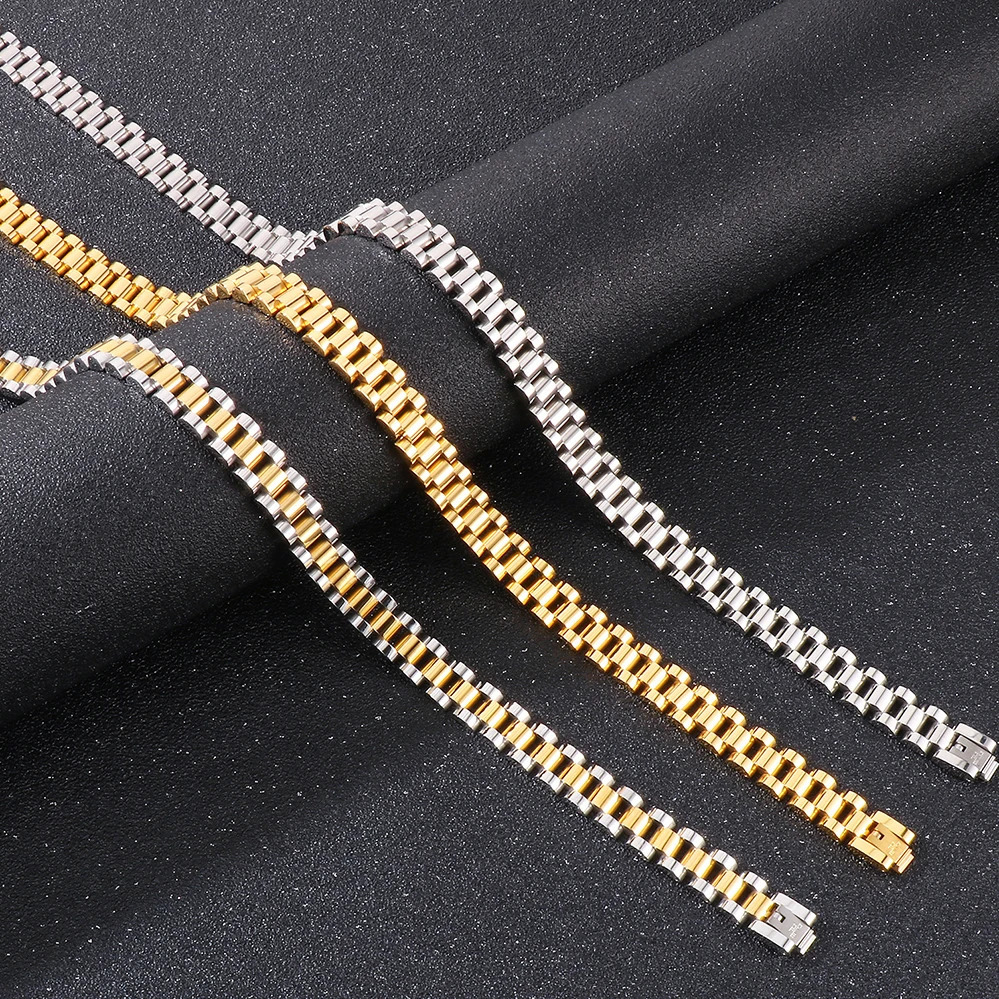 Waterproof Stainless Steel Watch Strap Chain Necklace for Men Women 10MM Width 3/5 Layer 45/50/55/60CM Long Choker Necklaces Man 251230