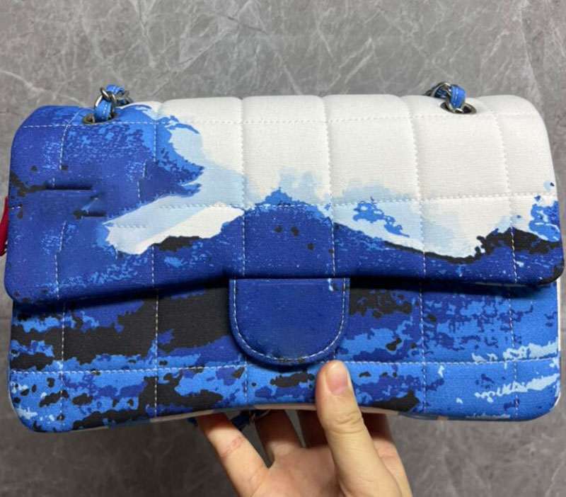 Luxury Blue Canvas Surf for Women Designer Single Shoulder Chain Bags Elegant Dinner Party Wedding Bag