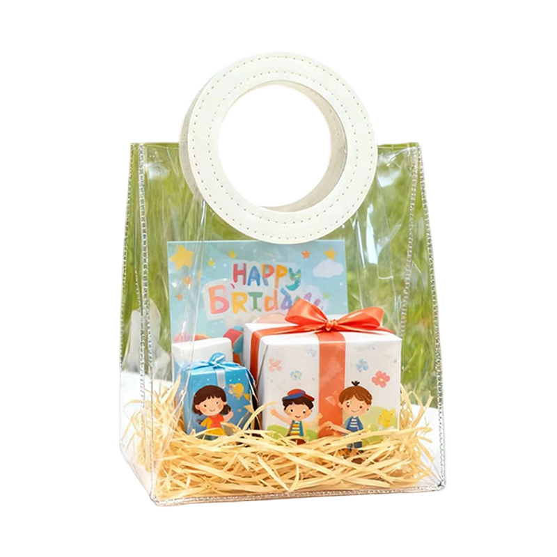 In stock transparent PVC round handbag ins wedding candy companion handbag Christmas gift bag