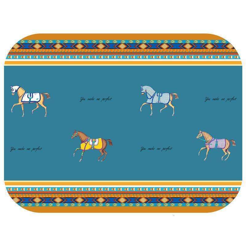 Vintage Nordic Houndstooth Placemat Waterproof Oilproof Heat Insulation Non-Slip Heat-Resistant Dining Table High-End Light Luxury Home Mat Ins