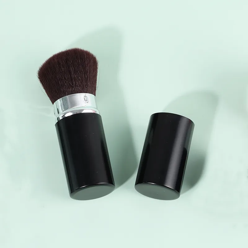 Easy to carry travel makeup brush, with shell, portable black cosmetics powder blusher paint, daily use