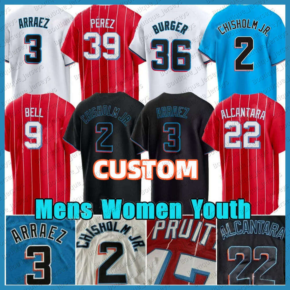 Miam Marlins City Connect Baseball Jerseys Sandy Alcantara Jesus Sanchez Connor Norby Xavier Edwards Kyle Stowers Max Meyer Nick Fortes Men Youth Kids