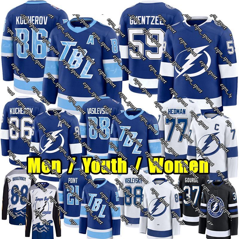 86 Nikita Kucherov tampa bay hockey jersey lightning jersey 38 Brandon Hagel Andrei Vasilevskiy Jake Guentzel Stamkos Brayden Point Victor Hedman Gourde jerseys