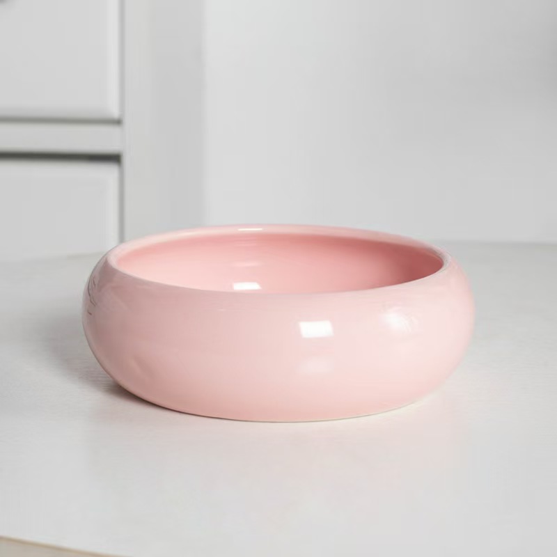 KK190 High-legged cat bowl with neck support, made of ceramic, large capacity, wide mouth, and tip-over resistant.