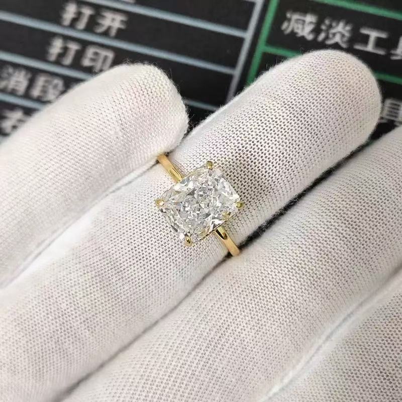 Custom 25 CT Cushion Cut Solitaire Moissanite Rings Engagement Wedding Ring 925 Silver 10k 14k 18k Gold Moissanite Ring