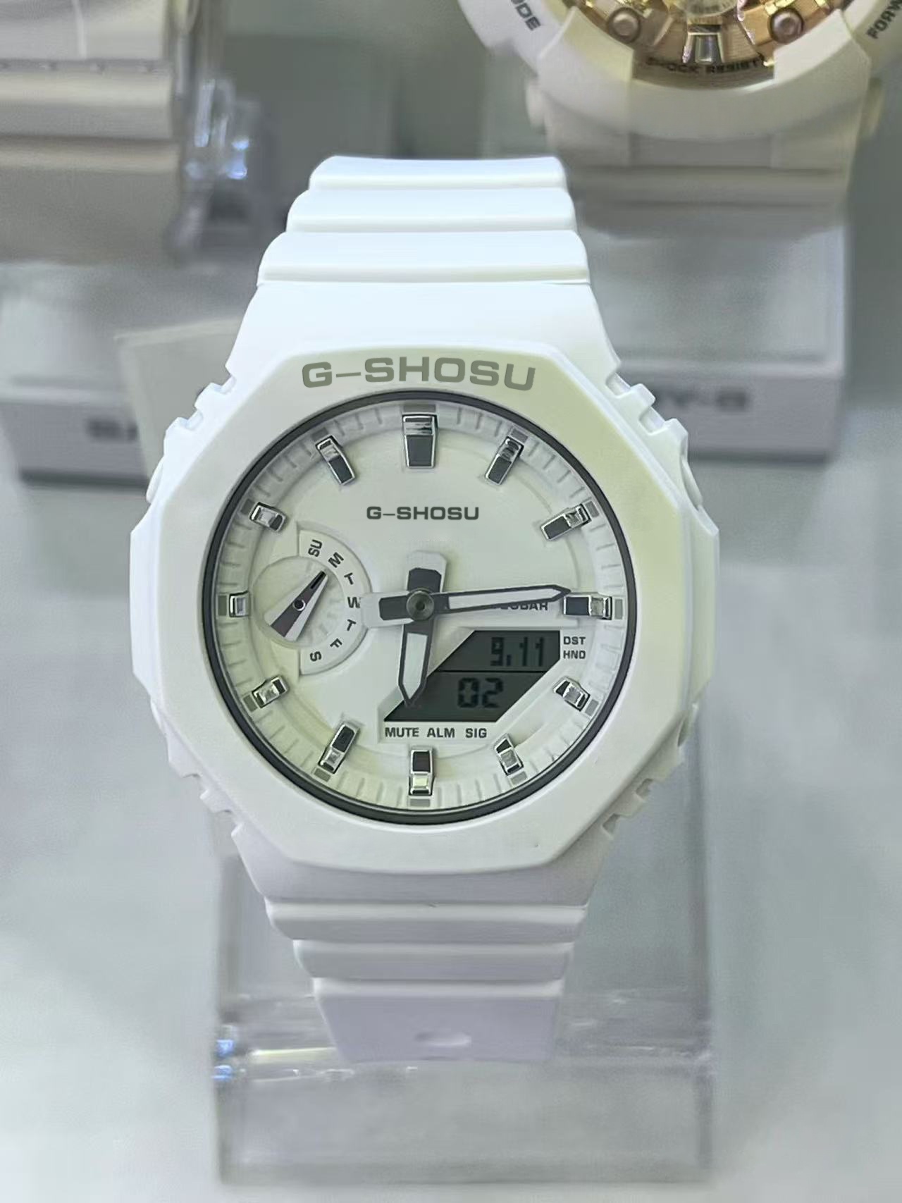 Iced Out Watch Full Function Unisex Sports Digital Electronic Watch Waterproof Large Dial LED Dual Display Oak Series G114