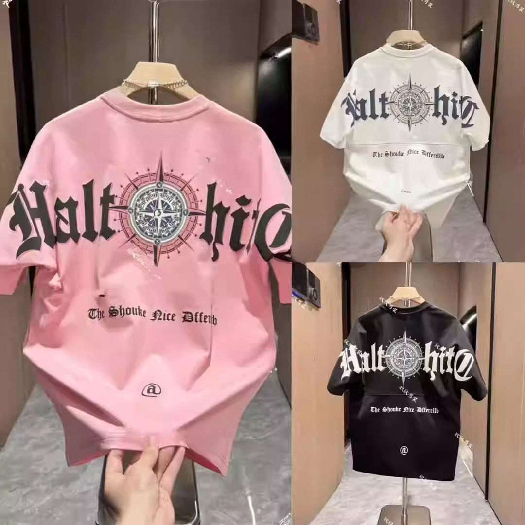 Luxury Brand Designer Clothes American Retro Trendy Brand Casual Heavyweight Printed Letter Short Sleeve 2025 Summer Fashion Versatile Short Sleeve T-Shirt