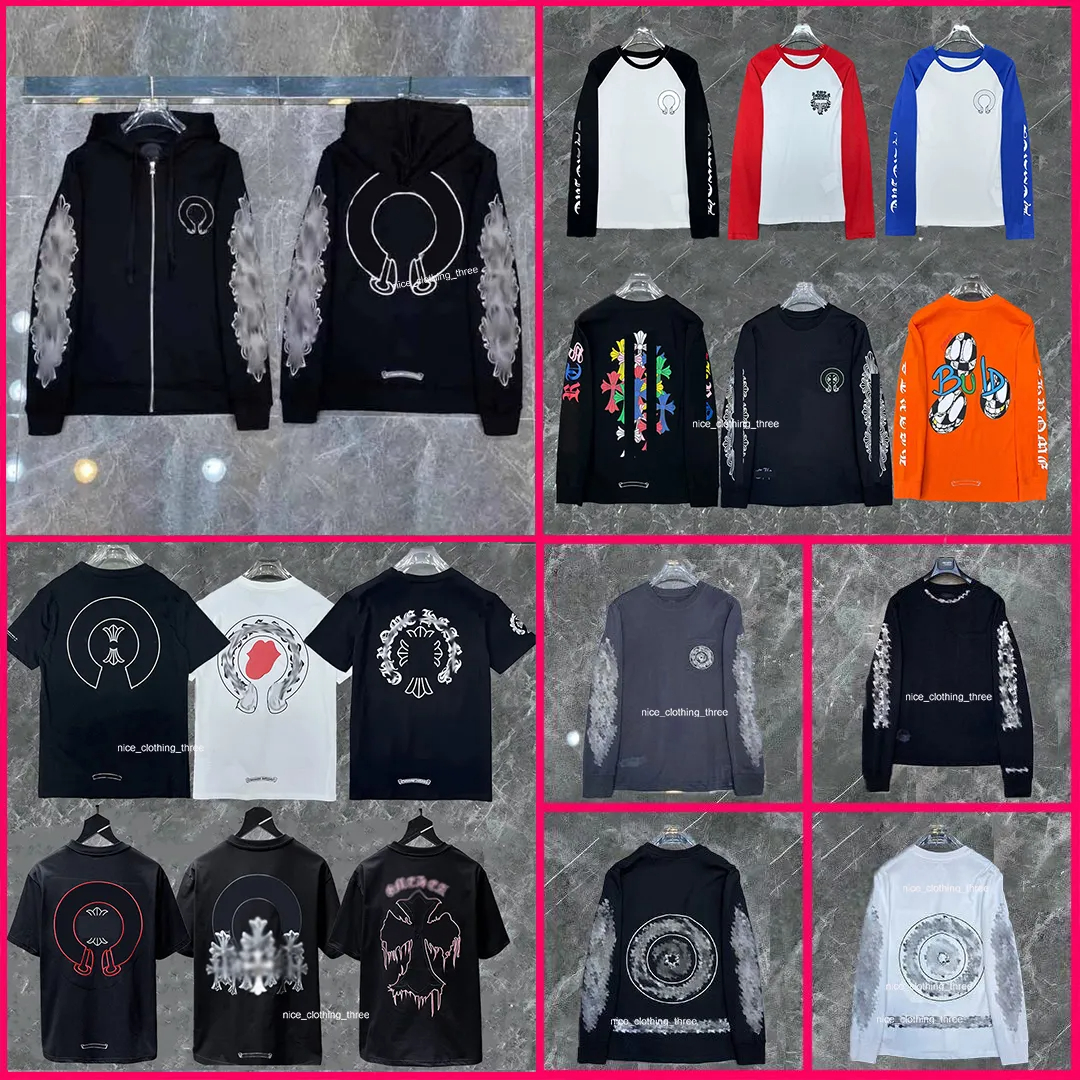 designer tshirt men women shirts chrome hoodie long sleeve tees clothes mens tshirts man tops cotton letter printed street sweatshirt t shirt size S/XL