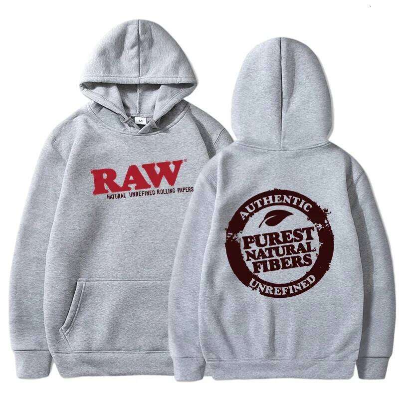 RAW Fashion Sweatshirt Polar Fleece Hooded Harajuku Hip Hop Casual Men's Ladies Pullover Hoodie H260107
