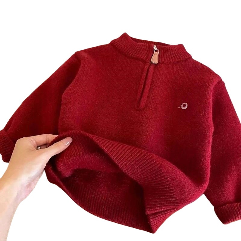 Luxury Childrens Clothes Boys kid new clothes Pullover Sweater Designer Coat Girls Sweaters Zipper Plush Knit Shirts Tops Autumn Winter Hoodie Kids Clothing