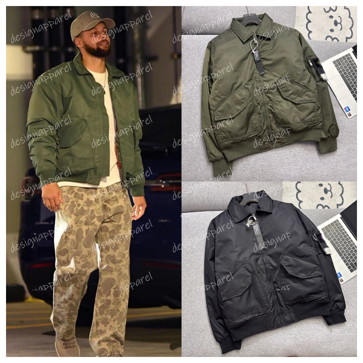 Pilot Jacket Thickened STONEE Designer Workwear Flight Bomber Jacket Vintage Men's Lapel Collar Cotton Coat M-2XL