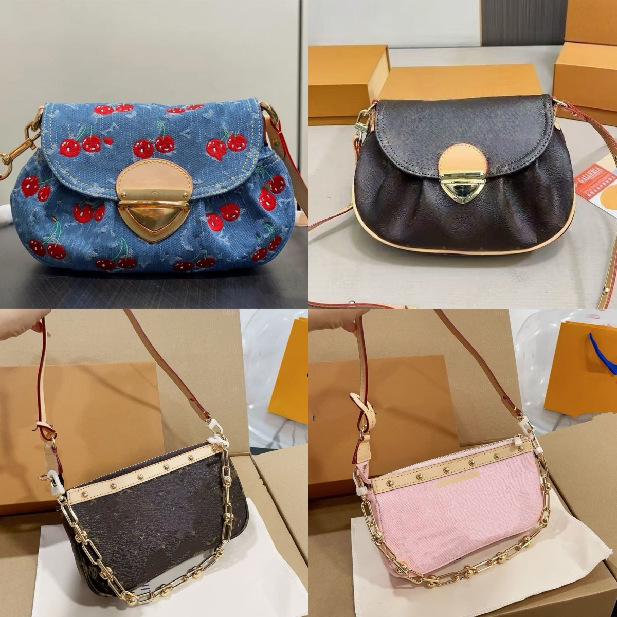Designer bag luxury handbag shoulder bag vuittion bag evening bag Tote Bag purse flap Cowboy Dumpling Bun Women travel cherry lady wallet purses party