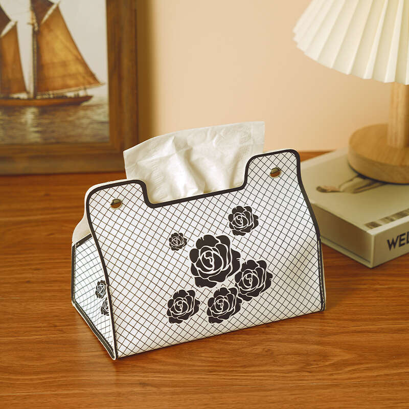 Creative Ins Flower Car Desktop Bedroom & Living Room Bathroom Waterproof Leather Tissue Box