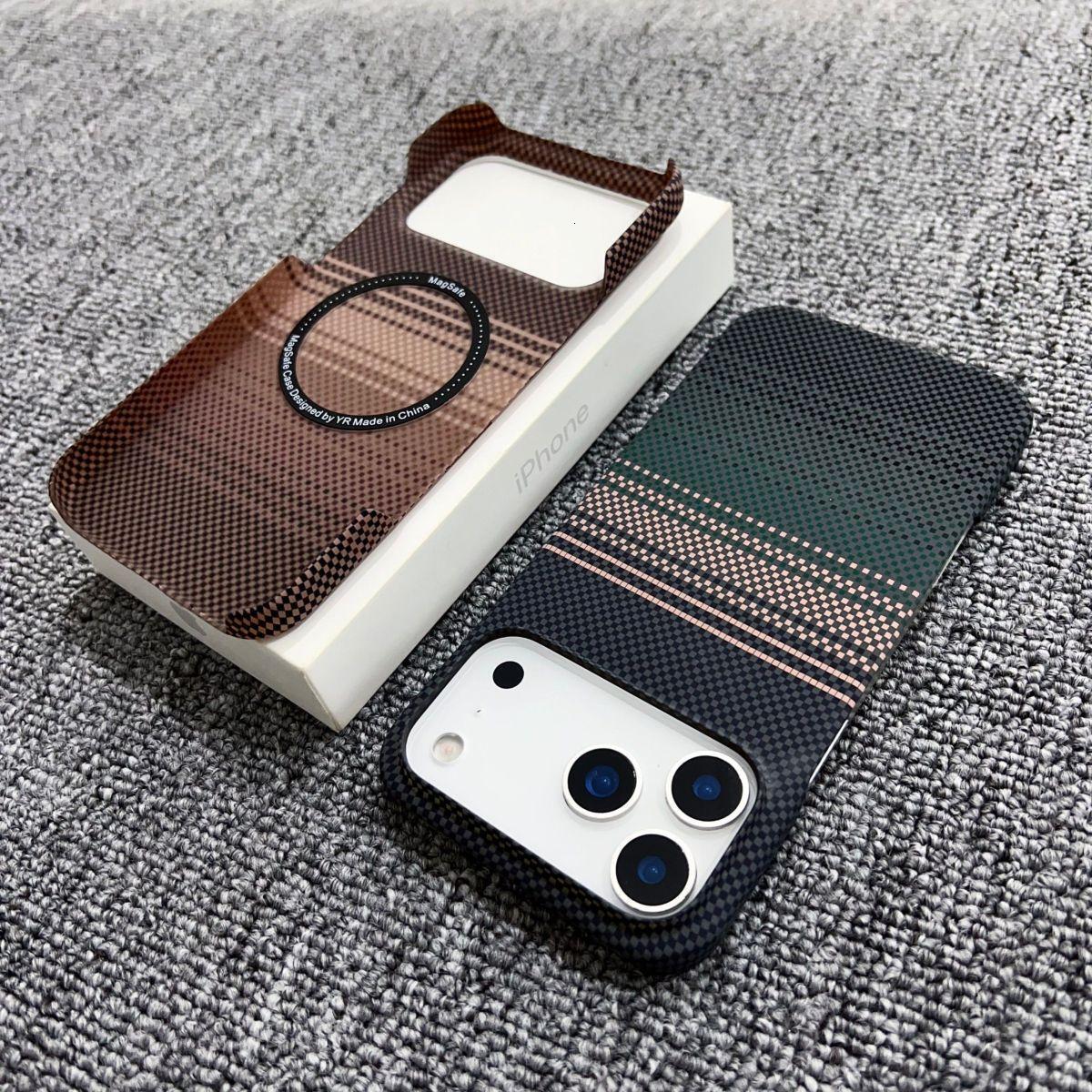 Suitable for iPhone 17 Pro Max Half-Pack Kevlar Magnetic Phone Case Apple 16 Lightweight PC Hard Protective Cover 15