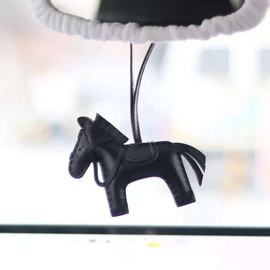 Charm designer charms pony Car Accessory Genuine Horse Leather Bag Keychain Pony Pendant New Handmade Sheepskin pendant gift