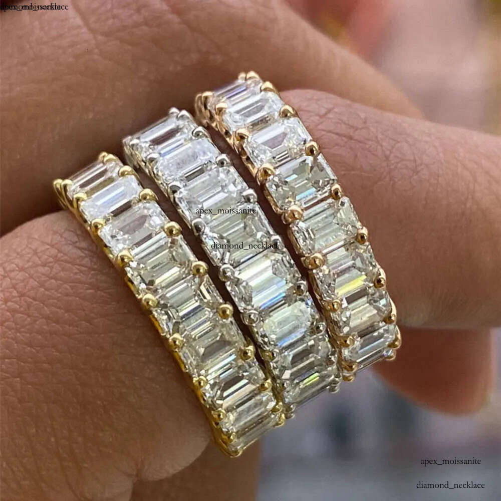 Huitan Multi Shapes Cut Engagement Finger Ring Set Moissanite Silver Jewelry Hot Sale Fashion Zirconia Eternity Rings