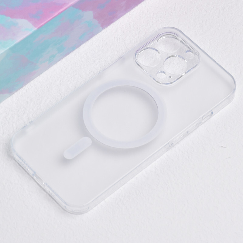 Transparent Glass Magnetic Official Magsafe Phone Case Compatible with iPhone 17 Apple 16 Pro Matte Protective Cover