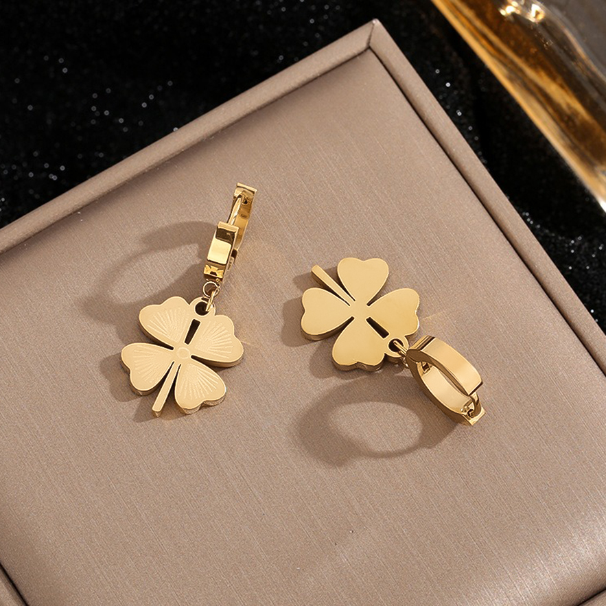 Designer Earrings Designer Earrings for Women Four Petal Flower Earring Gold Drop Earrings Luxury Jewlery Designer for Women Elegant Timeless Sparklin