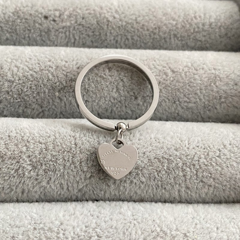 High Polished Women Designer Ring Simple Heart T Letter Luxury Ring Silver Color Thin Fashion Rings For Wedding Party Gift
