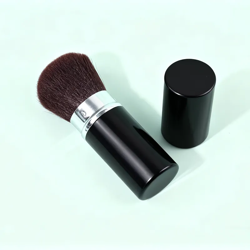 Easy to carry travel makeup brush, with shell, portable black cosmetics powder blusher paint, daily use