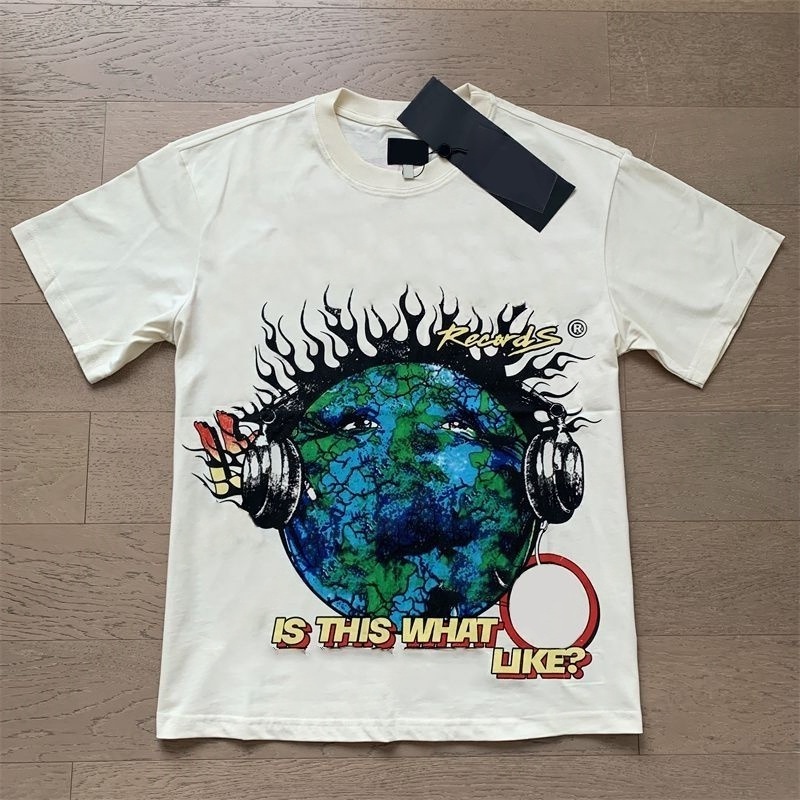 Designer Mens T Shirts High Street Graphic Polo Mens Womens Short Sleeve Vintage Wash Hip Hop Graphic Starhoodies Printing High Quality