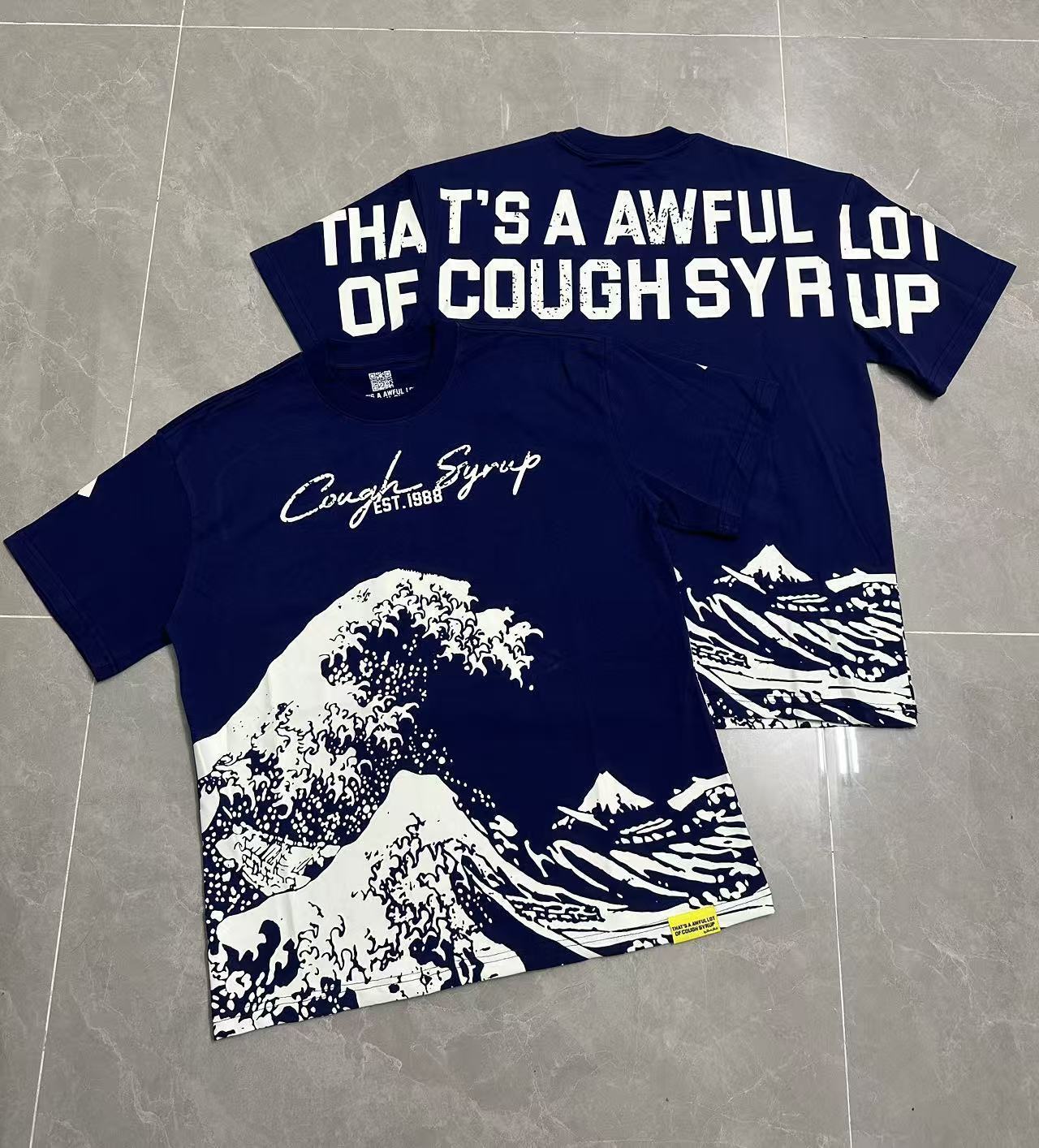Men's T Shirts THAT'S A AWFUL LOT OF COUGH SYRUP Short Sleeve Washed Cotton T-shirt Summer High-quality Hip-hop Trend Short Sleeve Casual