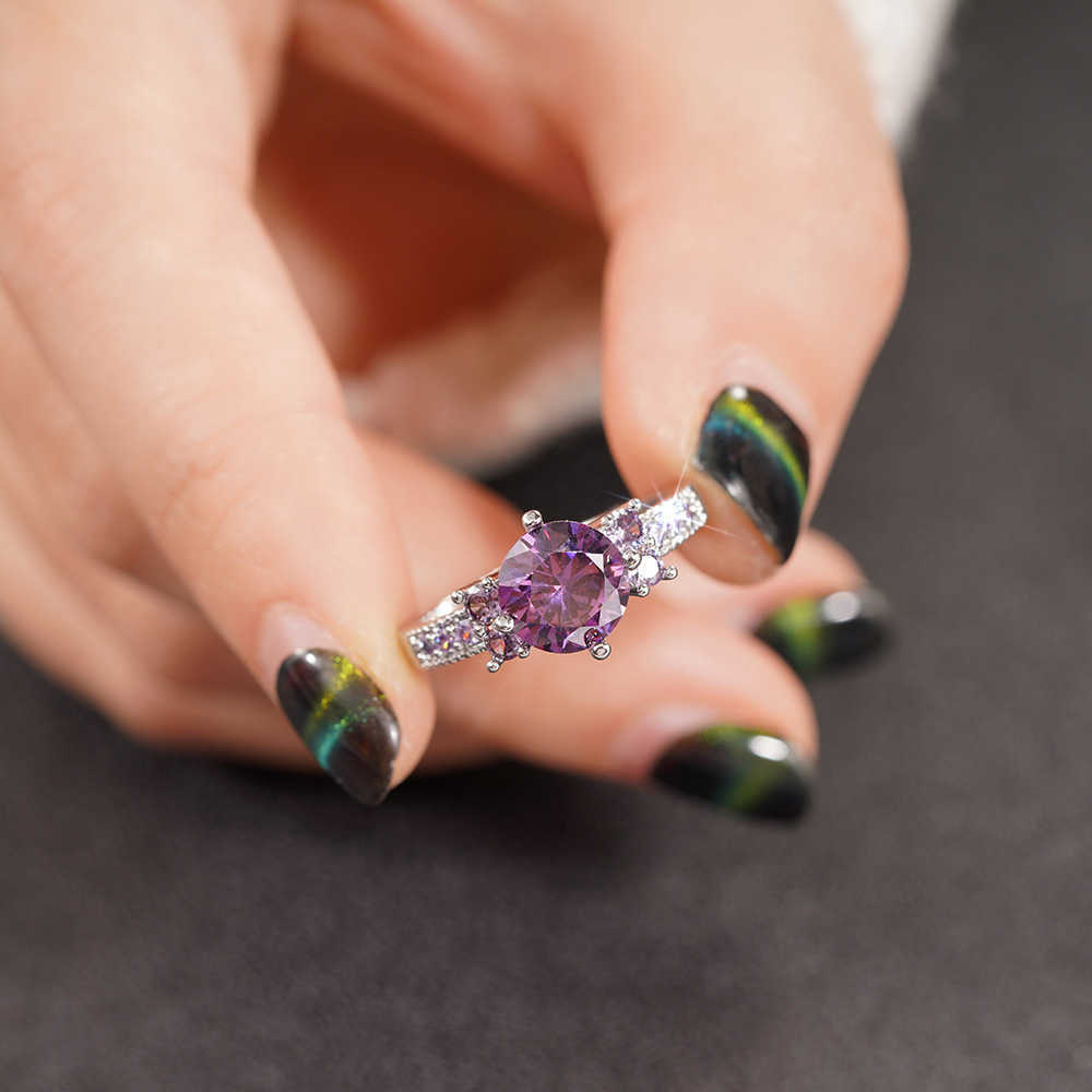 Luomansi Rose Gold Crown Ring S925 Silver 1 Carat Pink Moissanite with Certificate Jewelry Women Anniversary Party Gift W251017