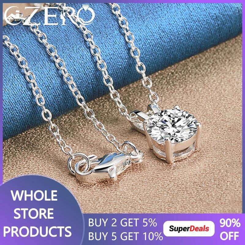 925 Sterling Silver Necklace For Women 18-30 Inch Chain 8mm Charm Zircon Pendant Wedding Party Fashion Jewelry Engagement Gift