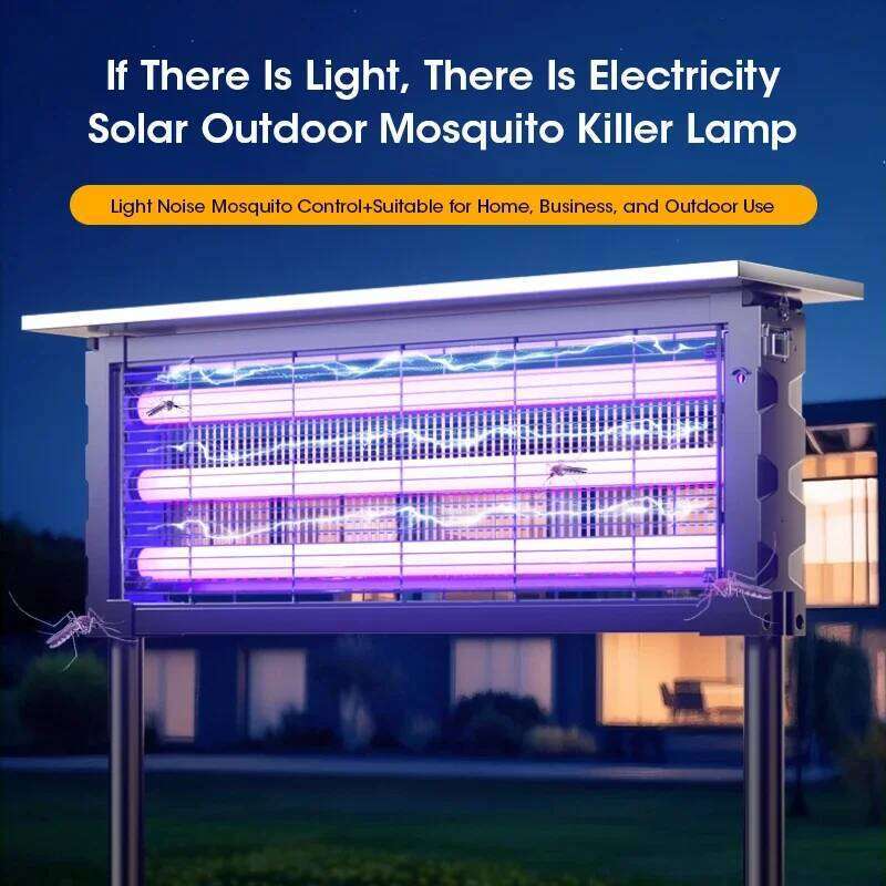 Solar Powered Large Area Mosquito Killer Lamp and Insect Fly Trap Light for Outdoor Garden Patio Yard Lawn Pest Control