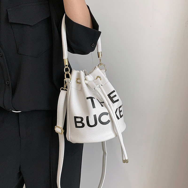 Free shipping designer High-End Single Shoulder for Women Korean Fashion Printed Crossbody Ins Hot Drawstring Bucket Bag Handbag