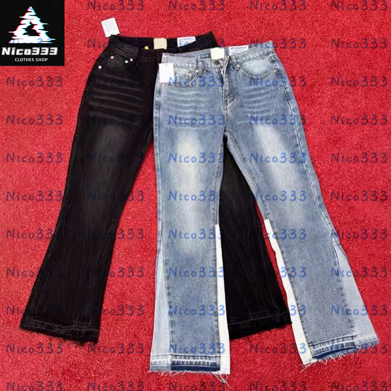 GA deptts flared jeans Basic contrast color splicing design flared pants versatile street men and women casual straight jeans