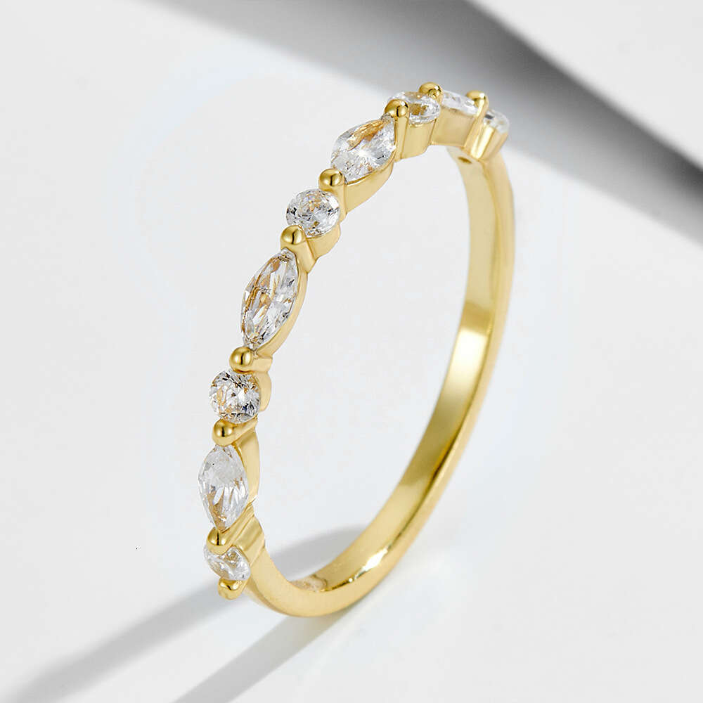 S925 Sterling Silver Super Sparkling Ice Flower Cut Zircon European And American Cross-Border High-Quality Light Luxury Ins Style Ring Set