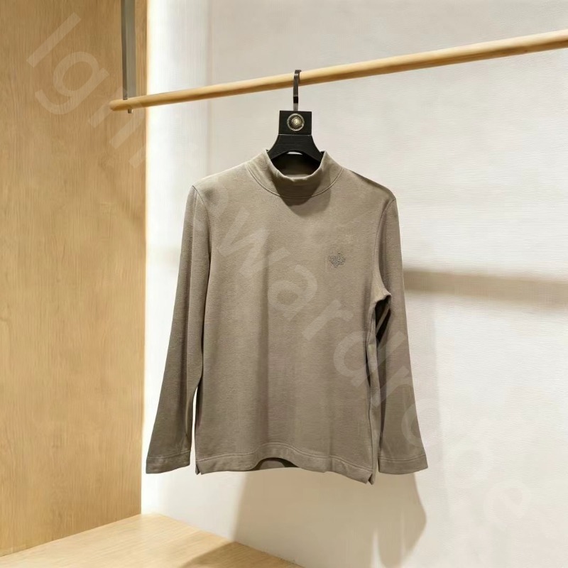 Luxury Designer Men Autumn and Winter Long Sleeved T-shirt Bottoming Shirt Comfortable and Warm Double-sided Velvet Sweaters L1289